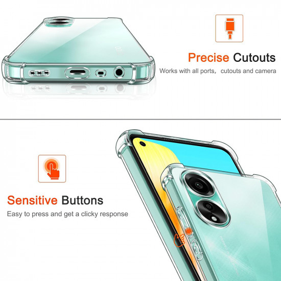 Techsuit Shockproof Clear Silicone Oppo A58 4G Clear Techsuit Shockproof Clear Silicone Oppo A58 4G Clear