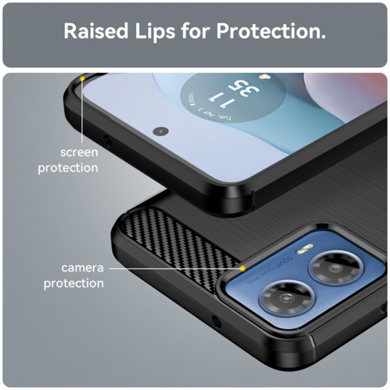 Techsuit Carbon Silicone Motorola Moto G04 / Moto G24 Black Techsuit Carbon Silicone Motorola Moto G04 / Moto G24 Black