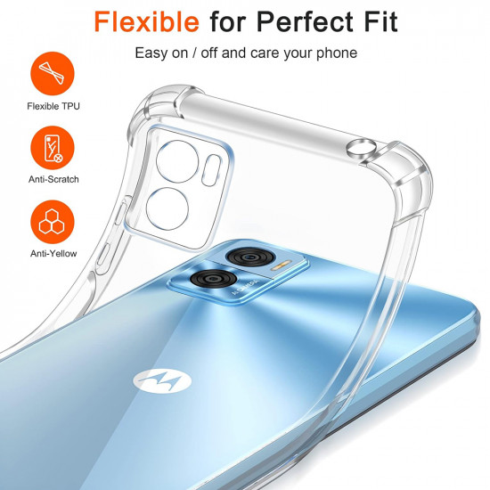 Techsuit  Shockproof Clear Silicone  Motorola Moto E22 / Moto E22i  Clear