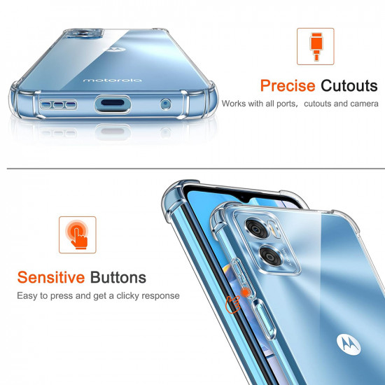 Techsuit  Shockproof Clear Silicone  Motorola Moto E22 / Moto E22i  Clear