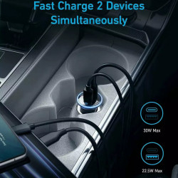 Anker  Car Charger 323 (A2735G11)  USB, Type C, LED Light, 52.5W  Black Anker  Car Charger 323 (A2735G11)  USB, Type C, LED Light, 52.5W  Black
