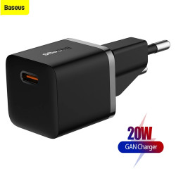 Baseus  Wall Charger (CCGN050102)  GaN, Type C, Fast Charging, 20W  White