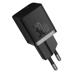 Baseus  Wall Charger (CCGN070401)  GaN, Type C, Fast Charging, 30W  Black