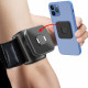 Techsuit  Sports Armband with Phone Magnetic Suction Cup (TSA2)  Velcro Mounting Strap, 3M Glue Sticker, max 6.8"  Black