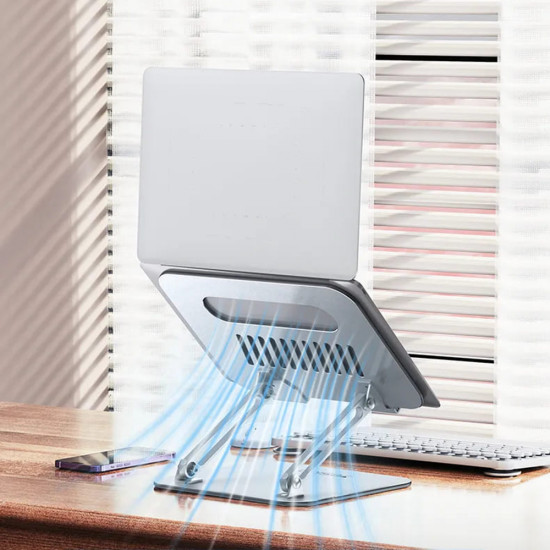 Yesido  Laptop Holder (LP05)  Foldable, Aluminum Alloy, for Devices 10  17 inch  Silver