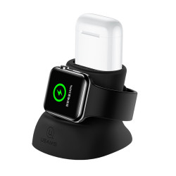 Usams  Charger Holder US ZJ051 (ZJ51ZJ01)  for Apple Watch, AirPods  Black