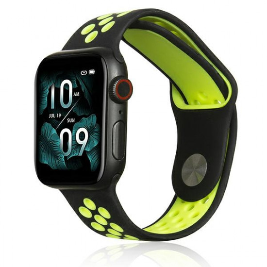 Beline Apple Watch Strap Sport Silicone 42/44/45/49mm black/lime