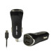 Beline Car Charger 2xUSB + microUSB 2,1A black