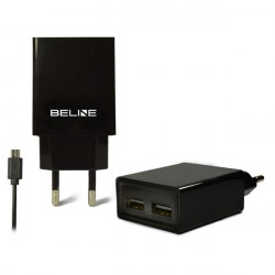 Beline Wall Charger 2xUSB + microUSB 2A black