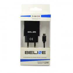 Beline Wall Charger 2xUSB + microUSB 2A black