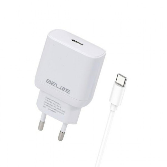 Beline wall charger 1x USB-C 25W + USB-C cable white PD 3.0 BLNCW25C