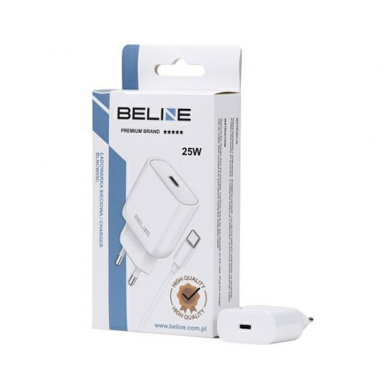 Beline wall charger 1x USB-C 25W + USB-C cable white PD 3.0 BLNCW25C