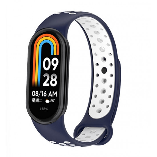 Beline Strap Mi Band 8 design niebiesko- /blue-white