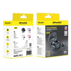 AWEI Bluetooth 5.3 T25 TWS headphones + docking station black