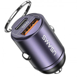 Usams Car Charger C38 US-CC206 (CC206CC02) USB, Type-C, Fast Charging, 30W Purple