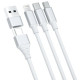 3MK Hyper Cable 3w1 USB-A/USB-C - USB-C/Micro/Lightning 1.5m White Kabel