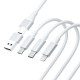 3MK Hyper Cable 3w1 USB-A/USB-C - USB-C/Micro/Lightning 1.5m White Kabel