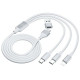 3MK Hyper Cable 3w1 USB-A/USB-C - USB-C/Micro/Lightning 1.5m White Kabel