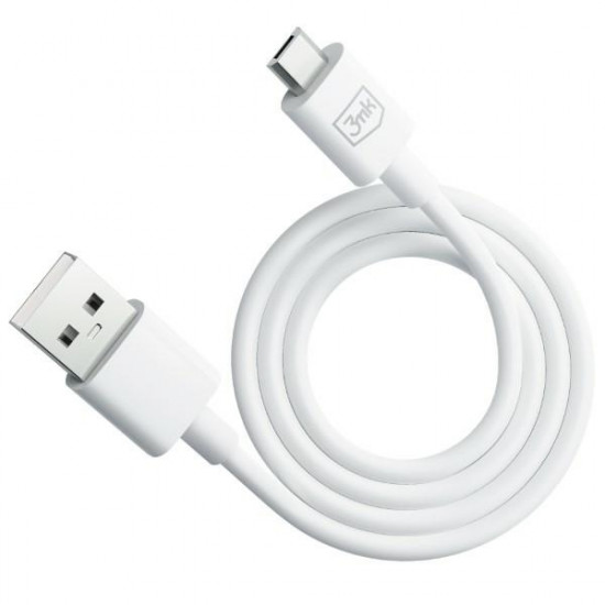 3MK Hyper Cable USB-A - Micro USB 1.2m 5V 2,4A White Kabel