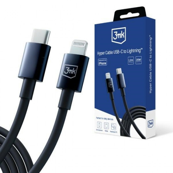 3MK Hyper Cable USB-C - Lightning 20W 1.2m Black Kabel