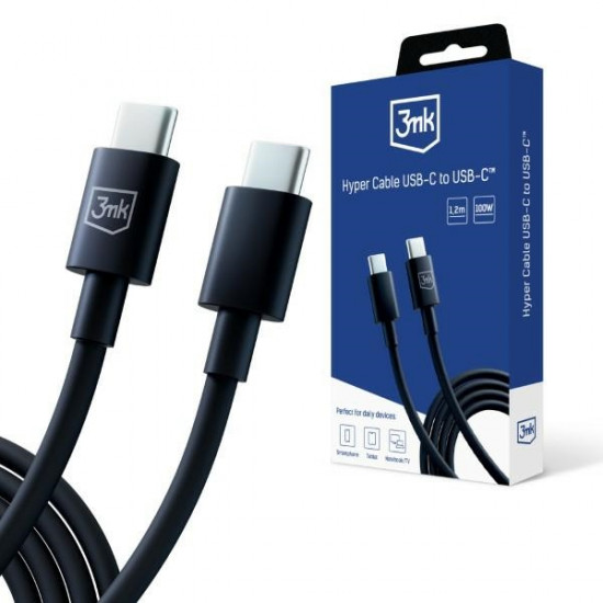 3MK Hyper Cable USB-C - USB-C 100W 1.2m Black Kabel