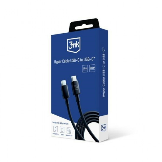 3MK Hyper Cable USB-C - USB-C 100W 1.2m Black Kabel