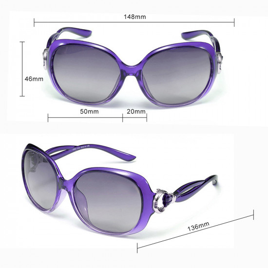 Techsuit Sunglasses Polarized (2962) for Women with UV Protection, PC Purple