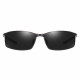 Techsuit Sunglasses Polarized (559) for Men, with UV Protection and Metal Frame, Rectangular Black