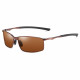 Techsuit Sunglasses Polarized (559) for Men, with UV Protection and Metal Frame, Rectangular Brown