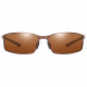 Techsuit Sunglasses Polarized (559) for Men, with UV Protection and Metal Frame, Rectangular Brown