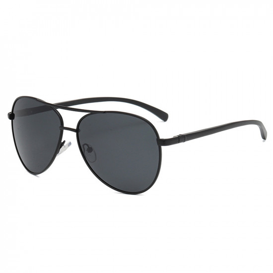 Techsuit Sunglasses Polarized (2150) for Men, with UV Protection, Metal Frame Black / Black Gray