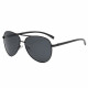 Techsuit Sunglasses Polarized (2150) for Men, with UV Protection, Metal Frame Black / Black Gray