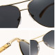 Techsuit Sunglasses Polarized (2150) for Men, with UV Protection, Metal Frame Gold / Black Gray