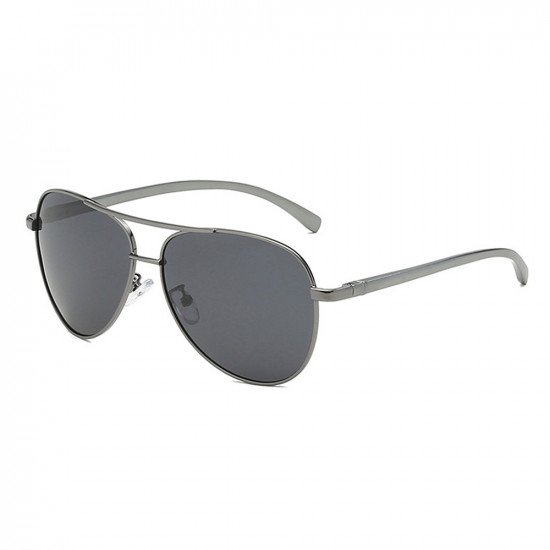 Techsuit Sunglasses Polarized (2150) for Men, with UV Protection, Metal Frame Gun Color / Black Gray