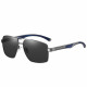 Techsuit Sunglasses Polarized (LM001) for Men, with UV Protection, Aluminum Alloy Frame Gun Color / Black Gray