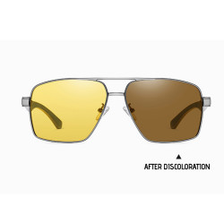 Techsuit Sunglasses Polarized (LM001) for Men, with UV Protection, Aluminum Alloy Frame Gun Color / Photochromic Techsuit Sunglasses Polarized (LM001) for Men, with UV Protection, Aluminum Alloy Frame Gun Color / Photochromic