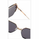 Techsuit Sunglasses (8561) for Women with Metal Frame and Nylon Lens, Hexagonal Gold / Gray