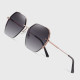 Techsuit Sunglasses (8561) for Women with Metal Frame and Nylon Lens, Hexagonal Rose Gold / Gradient Gray