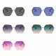 Techsuit Sunglasses (8561) for Women with Metal Frame and Nylon Lens, Hexagonal Rose Gold / Gradient Gray