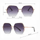 Techsuit Sunglasses (8561) for Women with Metal Frame and Nylon Lens, Hexagonal Rose Gold / Gradient Gray