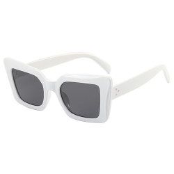 Techsuit Sunglasses (5277) for Women with PC Frame and Lens, Square Shape White / Gray