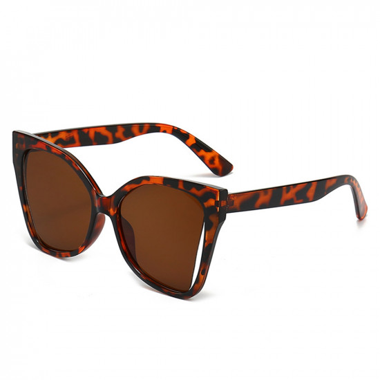 Techsuit Sunglasses (5335) for Women with PC Frame and Lens, Butterfly Shape Leopard / Brown