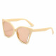 Techsuit Sunglasses (5335) for Women with PC Frame and Lens, Butterfly Shape Beige / Champagne