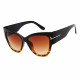 Techsuit Sunglasses (9778) for Women with PC Frame and Lens, Cat Eye Black / Leopard / Brown