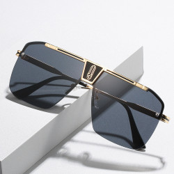 Techsuit Sunglasses (2576) for Men with Aluminum Frame, Oversized Gold / Black Gray Techsuit Sunglasses (2576) for Men with Aluminum Frame, Oversized Gold / Black Gray
