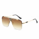 Techsuit Sunglasses (2576) for Men with Aluminum Frame, Oversized Gold / Brown