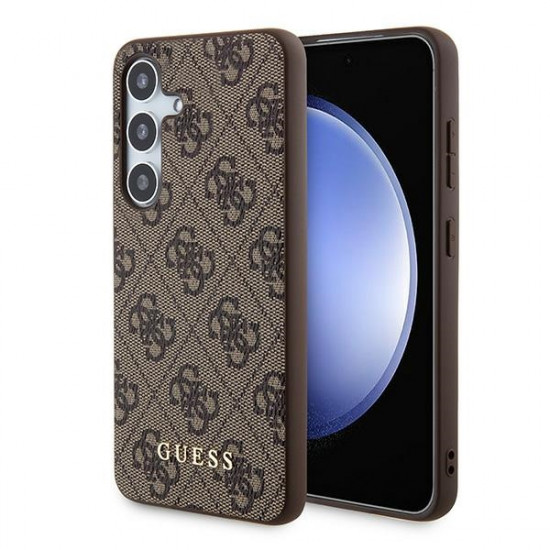 Guess GUHCS24SG4GFBR S24 S921 brown hardcase 4G Metal Gold Logo