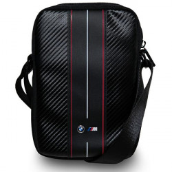 BMW Handbag BMTB10COMSCAKR 10" black Carbon Red Stripes