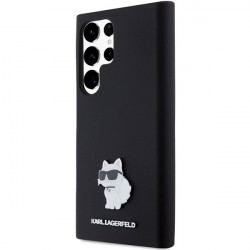 Karl Lagerfeld KLHCS24LSMHCNPK S24 Ultra S928 black hardcase Silicone Choupette Metal Pin