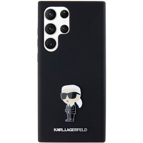 Karl Lagerfeld KLHCS24LSMHKNPK S24 Ultra S928 black Silicone Ikonik Metal Pin